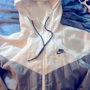 White and gray Medium Nike windbreaker